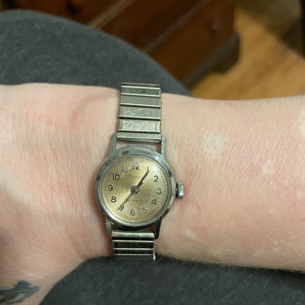 Timex Stainless Steel Vintage Watch Stretch Band Windup Used